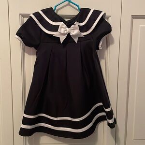 Rare Editions GORGEOUS blue/white dress. Size 24 months.  ONLY WORN ONCE!